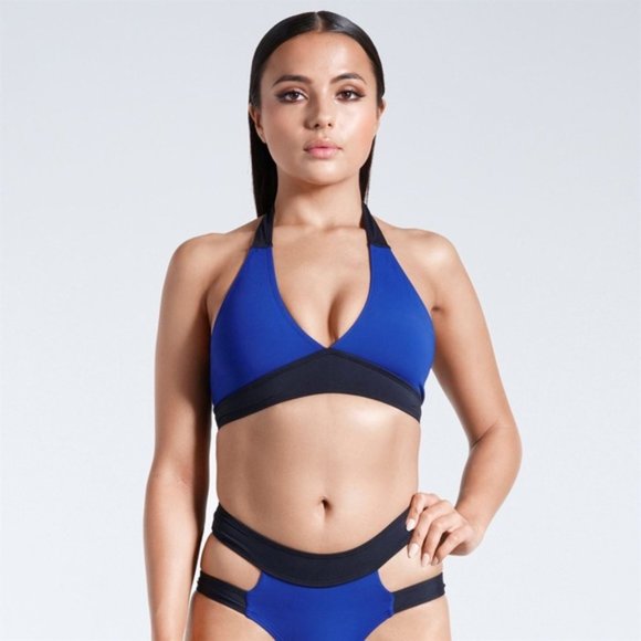Golddigga 2-pc Cut-Out Bikini Set in Black / Blue - Picture 3 of 6